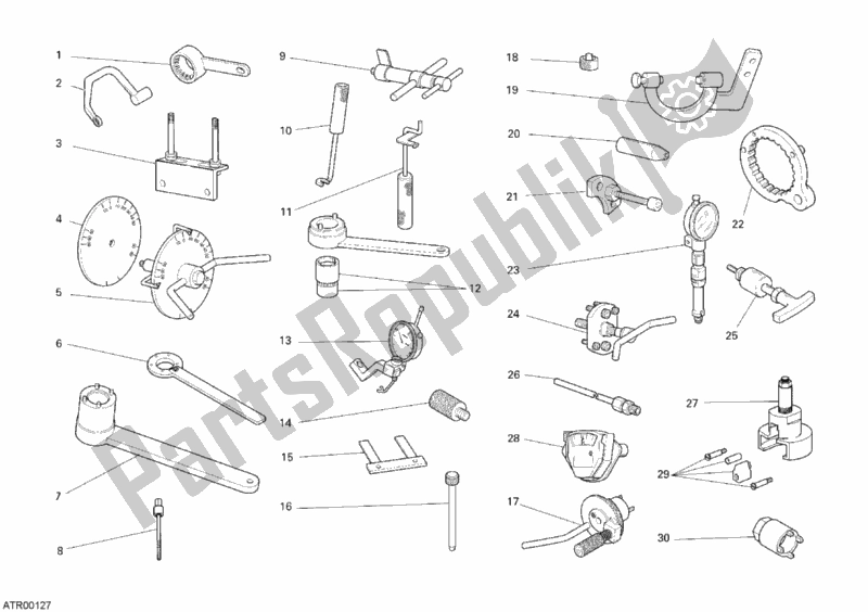 Todas las partes para Herramientas De Servicio De Taller, Motor de Ducati Monster S2R 800 USA 2007